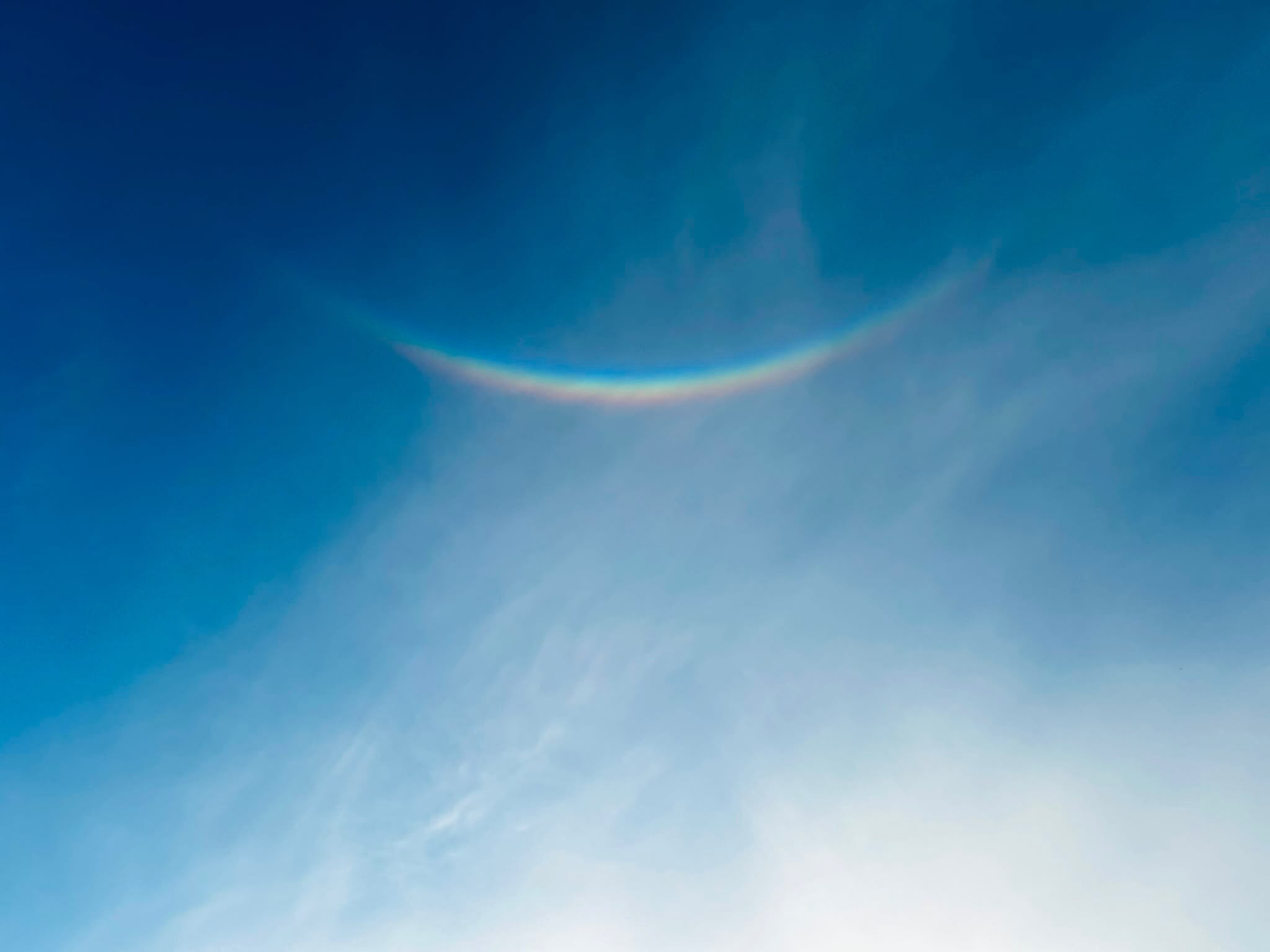 An upside down rainbow over the street tonight. How cool is that?!
